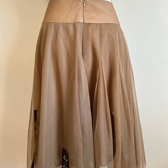 Vintage Carmel Chic Tulle Skirt with Beading and Embroidery Size. Small - Picture 5 of 5